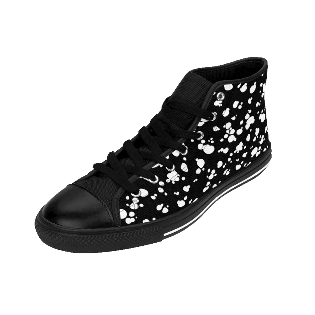 Women's High-top Sneakers (Black with White spots) - Just4U2020