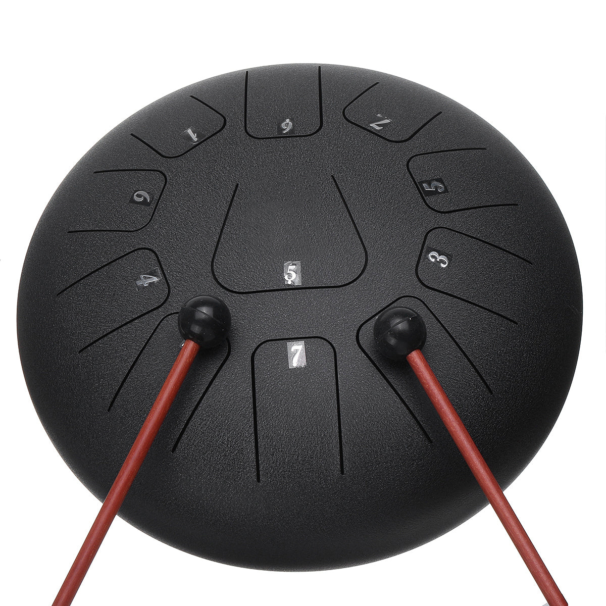 12 Inch 11 Note D Tone Steel Tongue Percussion Drum Handpan Instrument with Drum Mallets and Bag - Just4U2020