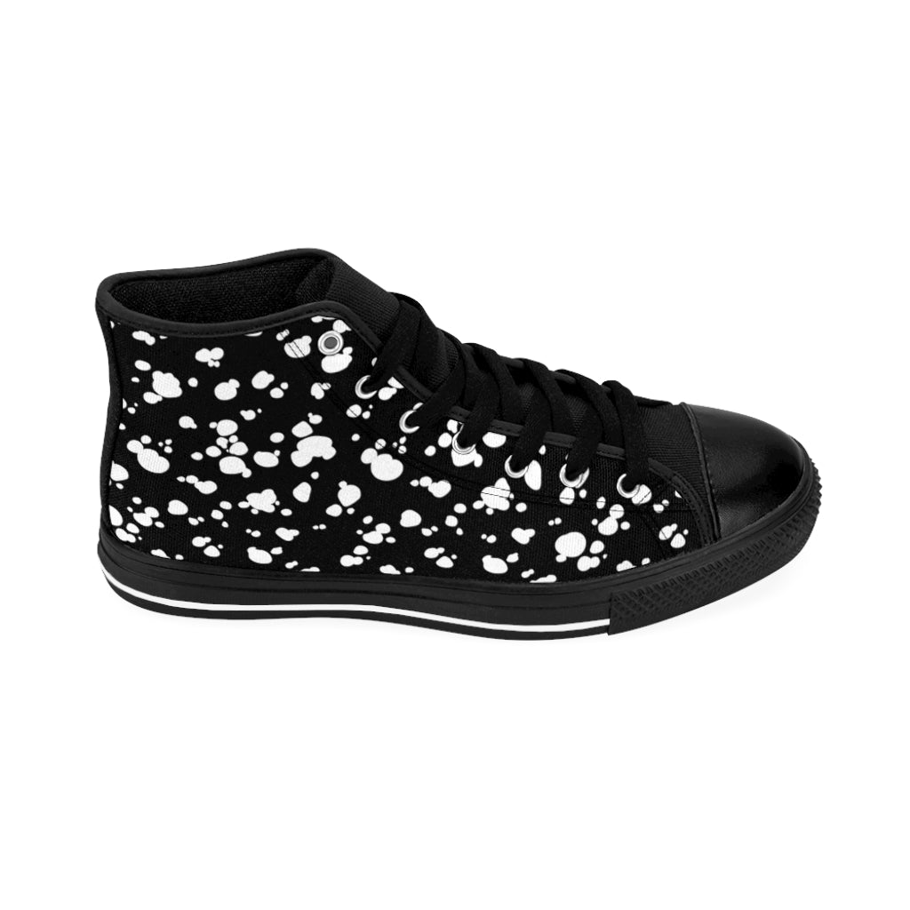Women's High-top Sneakers (Black with White spots) - Just4U2020