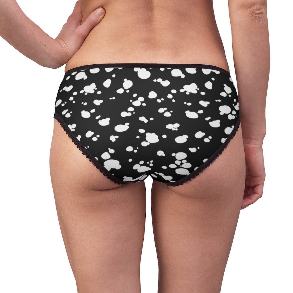 Women's Briefs (Black with White spots) - Just4U2020