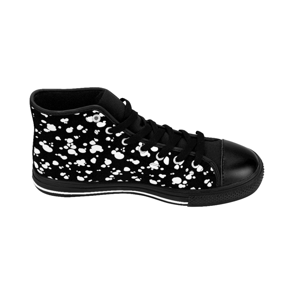 Women's High-top Sneakers (Black with White spots) - Just4U2020