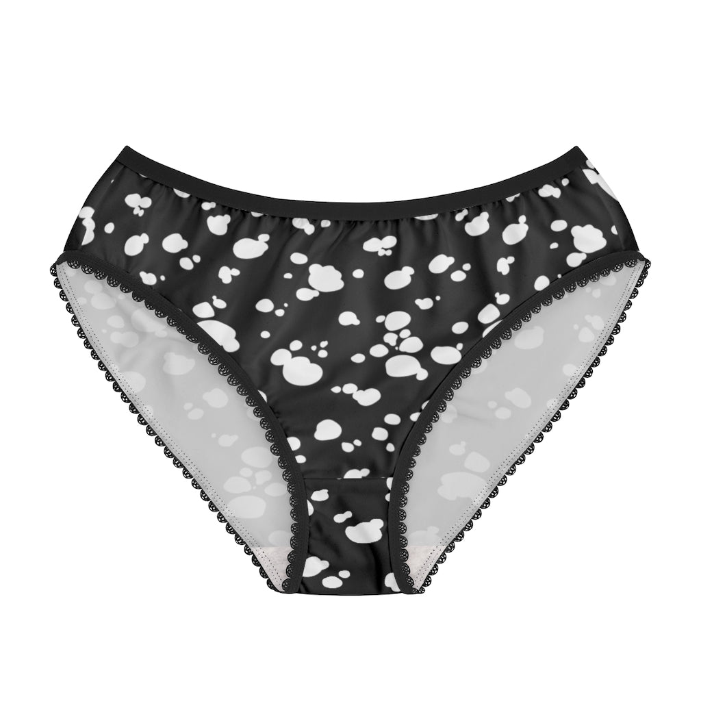 Women's Briefs (Black with White spots) - Just4U2020