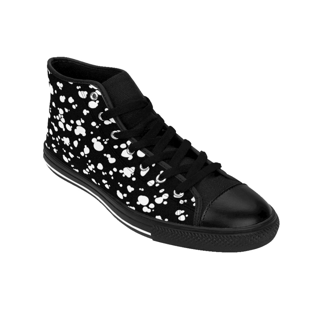 Women's High-top Sneakers (Black with White spots) - Just4U2020