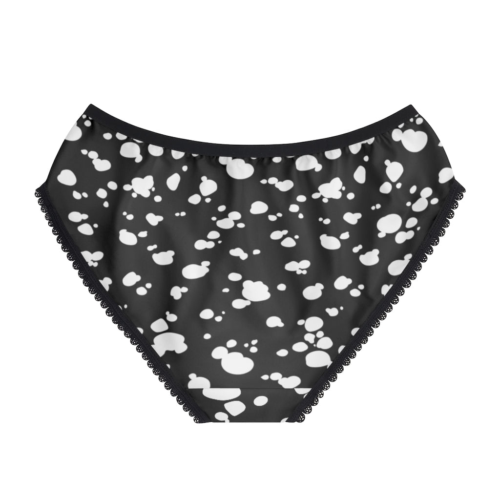 Women's Briefs (Black with White spots) - Just4U2020