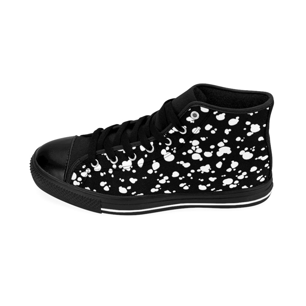 Women's High-top Sneakers (Black with White spots) - Just4U2020