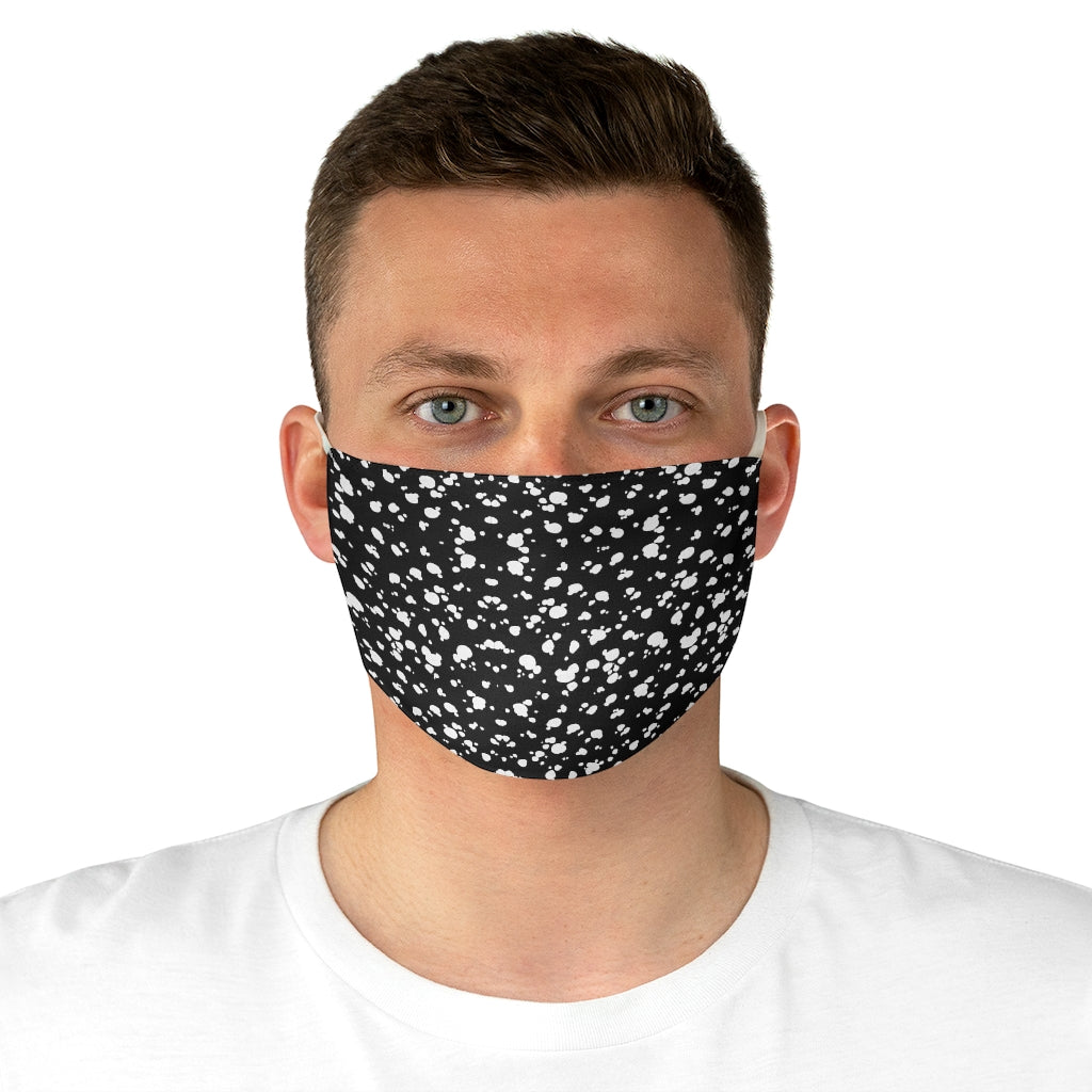 Fabric Face Mask (Black with White spots) - Just4U2020