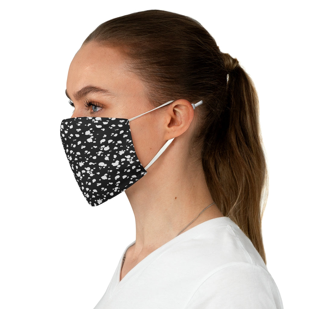 Fabric Face Mask (Black with White spots) - Just4U2020