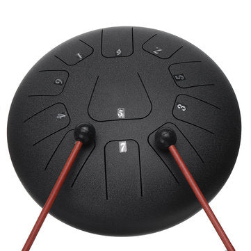 12 Inch 11 Note D Tone Steel Tongue Percussion Drum Handpan Instrument with Drum Mallets and Bag - Just4U2020