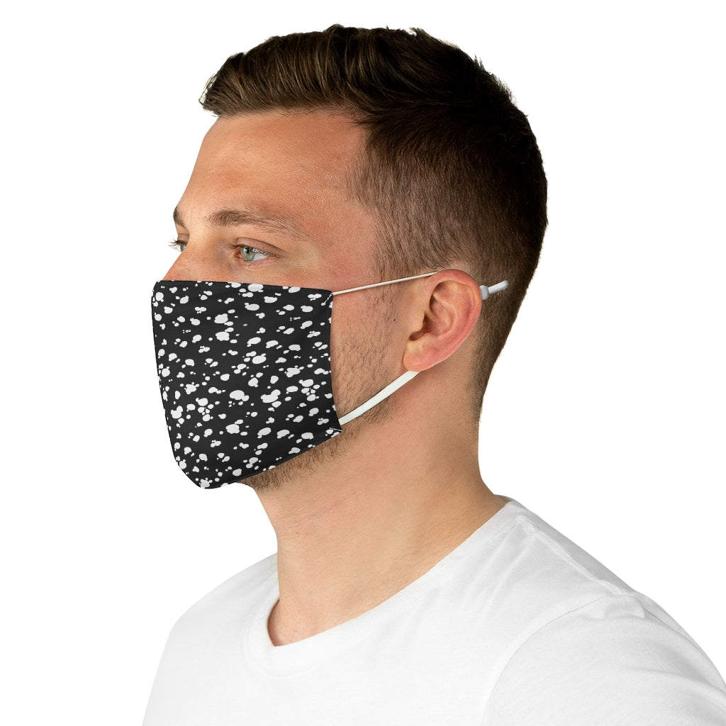 Fabric Face Mask (Black with White spots) - Just4U2020