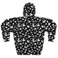 AOP Unisex Pullover Hoodie (Black with White spots) - Just4U2020