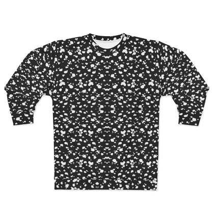 AOP Unisex Sweatshirt (Black with White spots) - Just4U2020