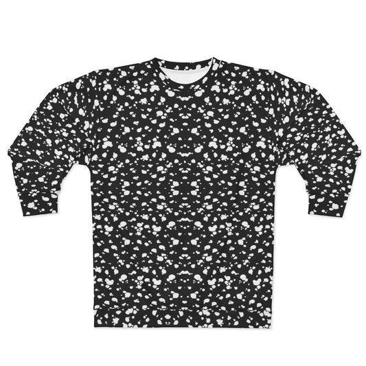 AOP Unisex Sweatshirt (Black with White spots) - Just4U2020