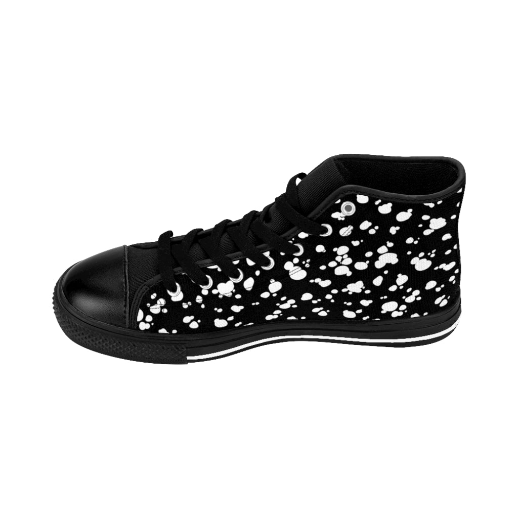 Women's High-top Sneakers (Black with White spots) - Just4U2020