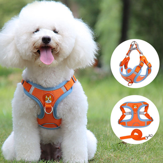 Dog Harness Cat Harness Reflective Dogs Leashs Soft Mesh Chest Strap - Just4U2020