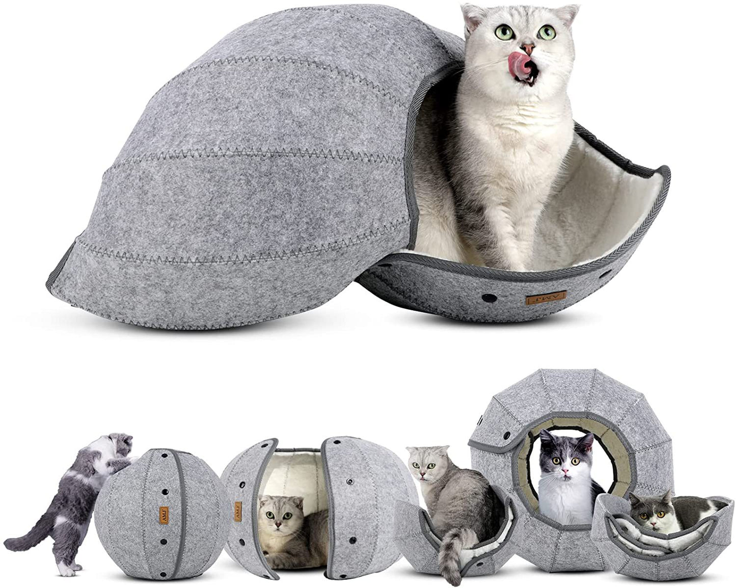 Cat Tunnel Toy Foldable Cat Tube Indoor Cat Cave Bed Multi-Function Pet Toy For Puppy Dogs Cats Interactive Ball Toy - Just4U2020