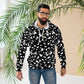 AOP Unisex Pullover Hoodie (Black with White spots) - Just4U2020