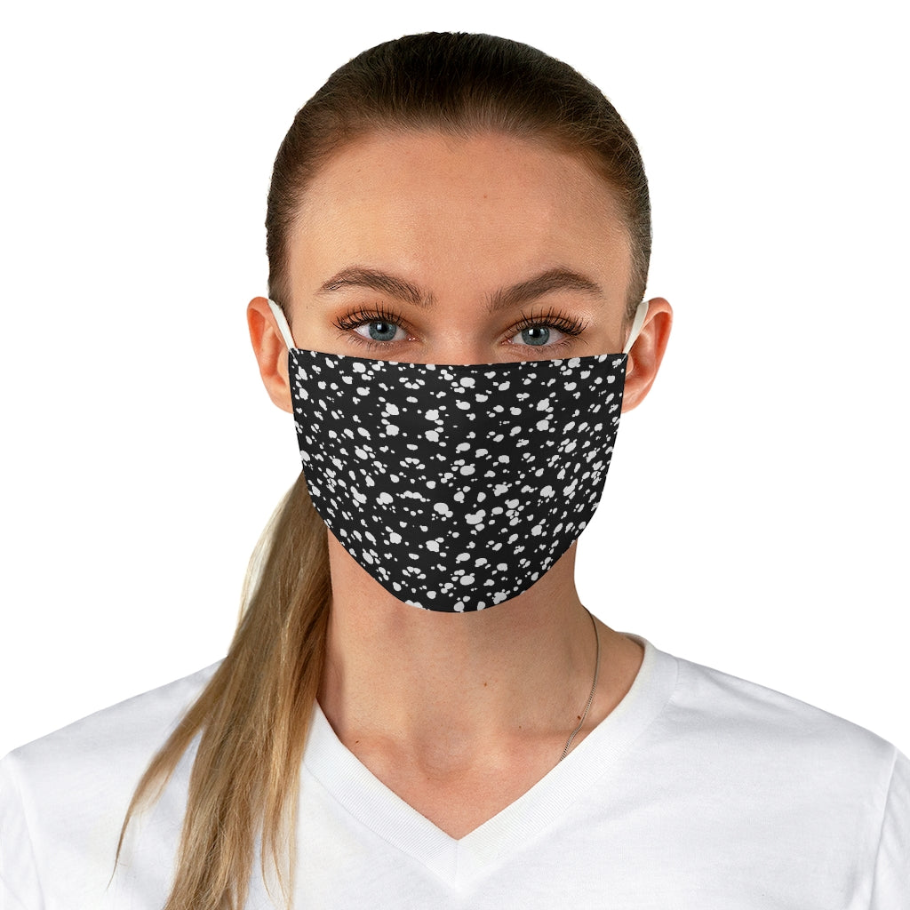 Fabric Face Mask (Black with White spots) - Just4U2020