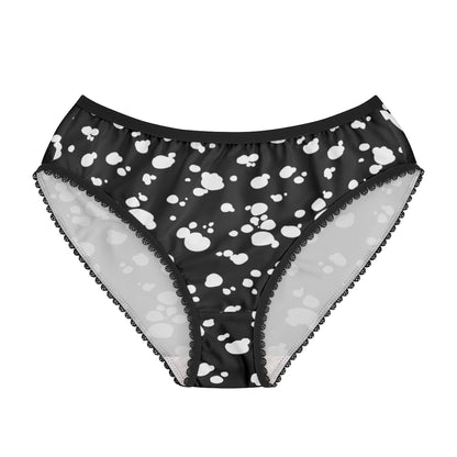 Women's Briefs (Black with White spots) - Just4U2020
