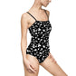 Women's One-piece Swimsuit (Black with White spots) - Just4U2020